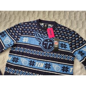 New Tennessee Titans NFL FOCO Ugly‎ Christmas Sweater Mens Medium Blue Titan Up